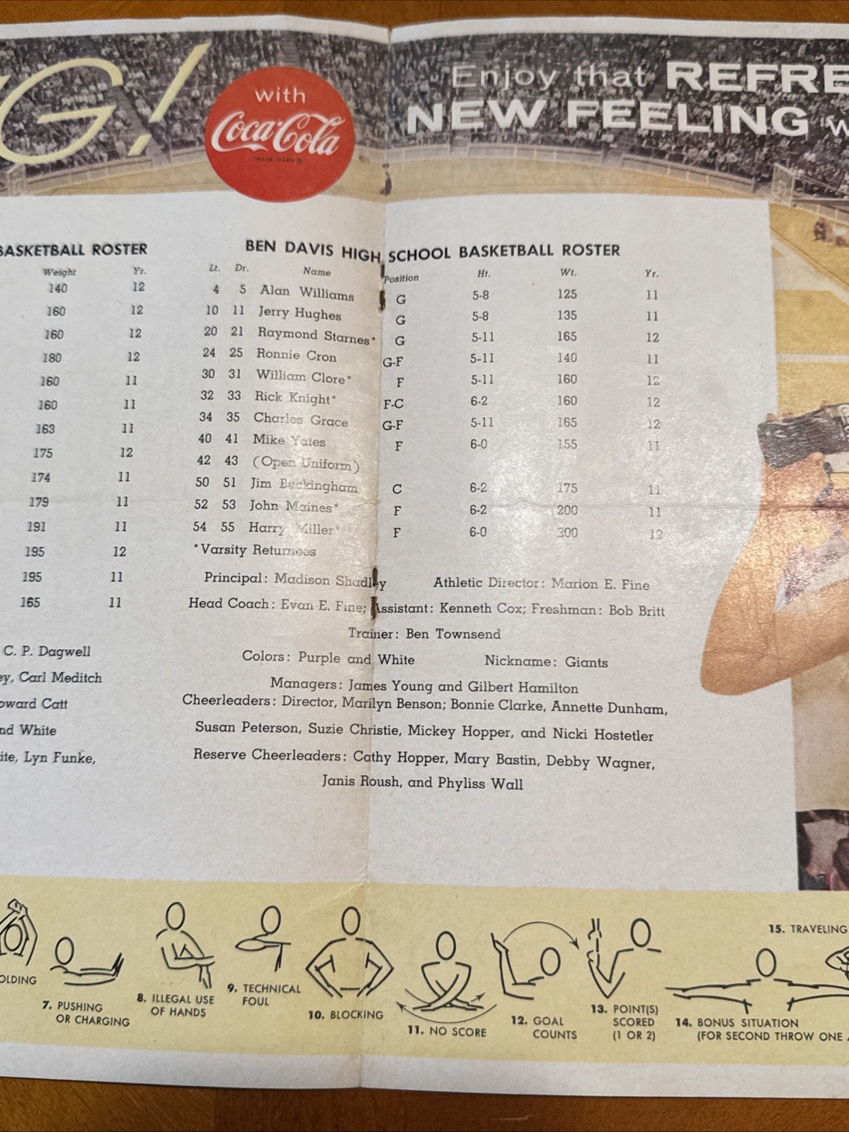 1963 Indianapolis High School Basketball Game Program, Tech vs Ben Davis