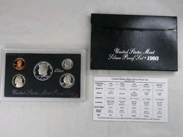 1992-1998 US Mint Silver Proof Sets 90% Silver OGP COA 7 PROOF Sets 🔥