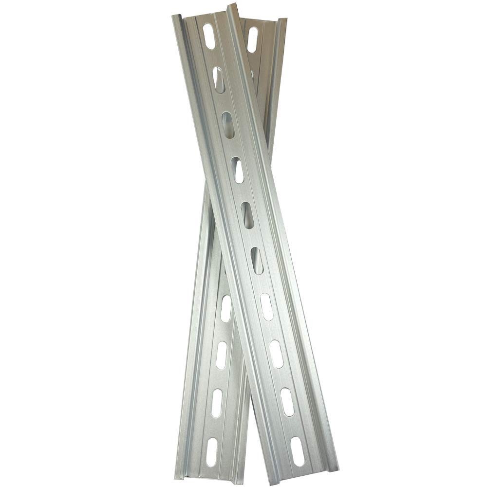T&G 2 Pieces DIN Rail Slotted Aluminum RoHS 10" Inches Long 35mm Wide 7.5mm High