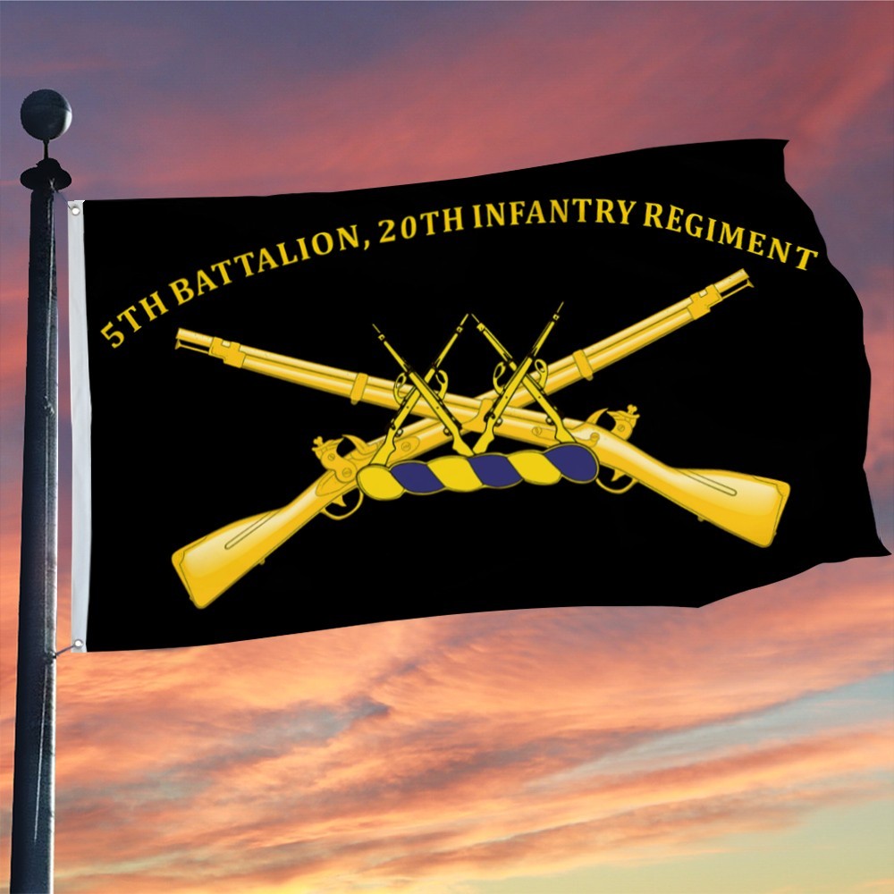 5th Battalion, 20th Infantry Regiment US Army Flag 3x5Feet with Brass Grommets