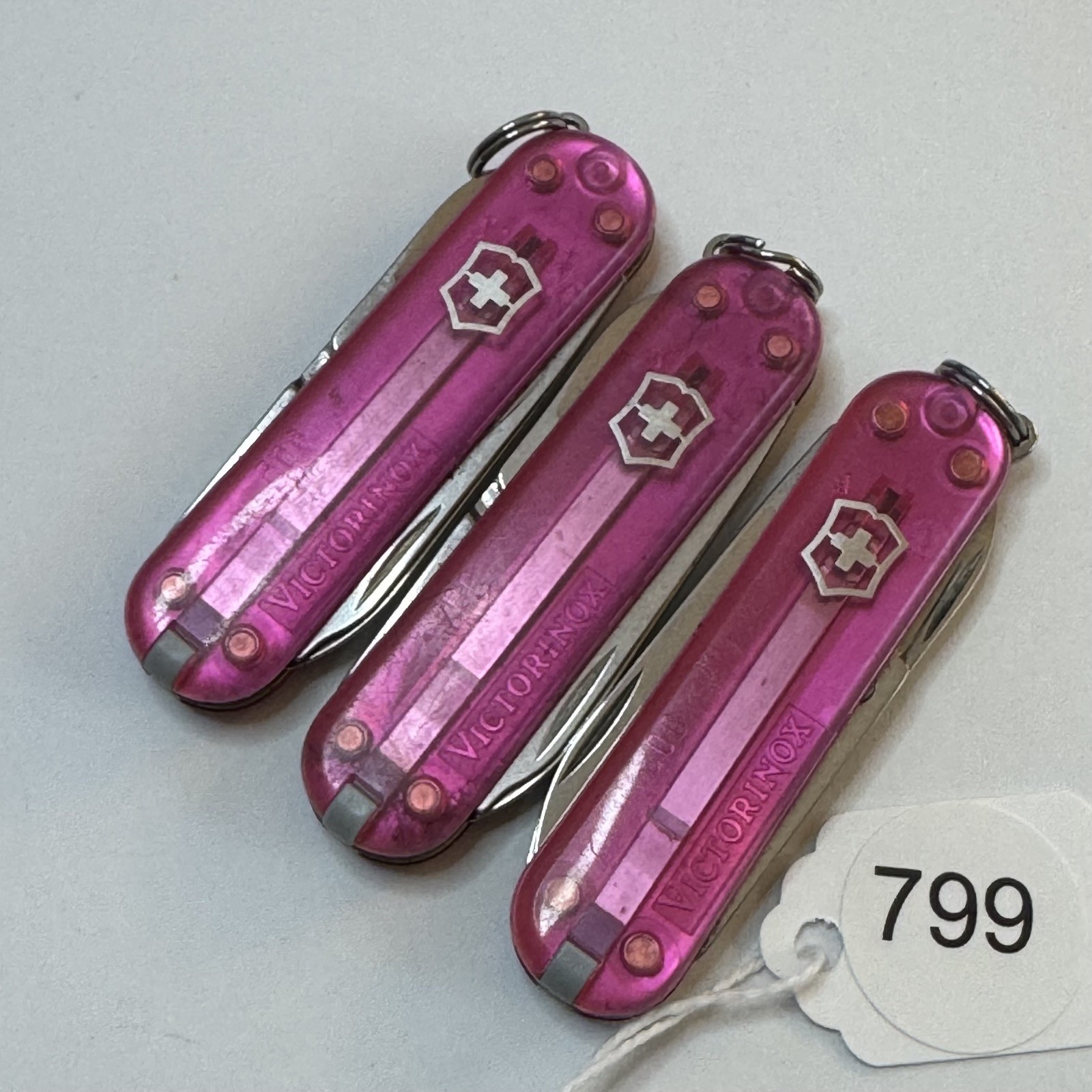 Victorinox Classic SD Swiss Army Pocket Knife Translucent Pink -Lot of 3 #799