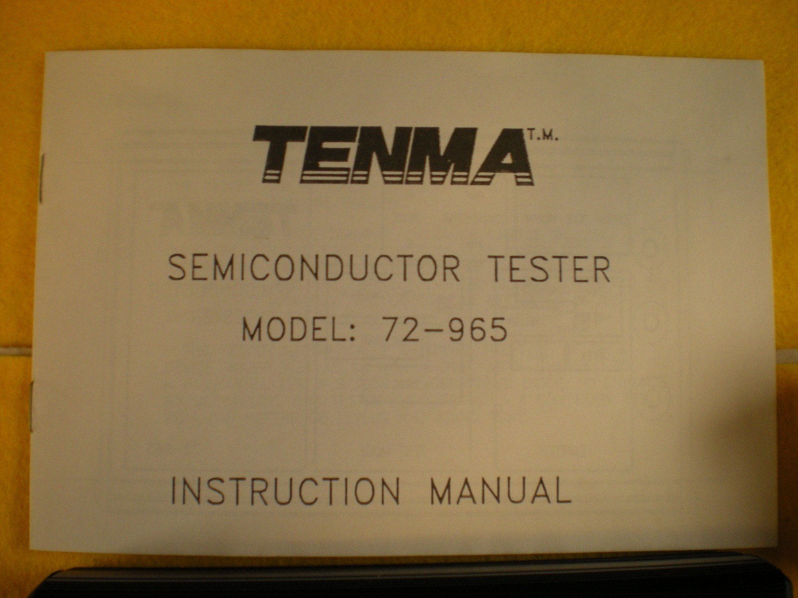 Tenma Semiconductor Tester Model 72-965, Leads, Manual + Extra (SEE DESCRIPTION)