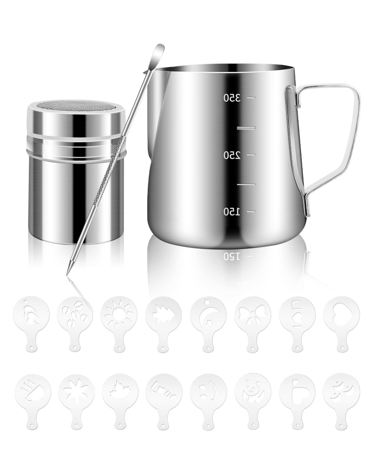 Milk Frothing Pitcher 350ml/12oz Steaming Pitchers Stainless Steel Milk Cappu...