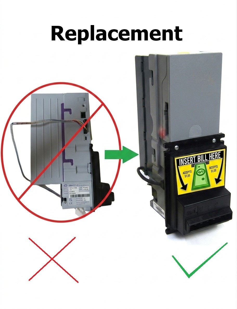 Replacement Validators for GBA ST1-C Model SU8 0111 113 00 You Select Option