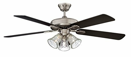 Concord Fans 52RIC5EST, 5 Black/Rosewood Blades Ceiling fan, Stainless Steel