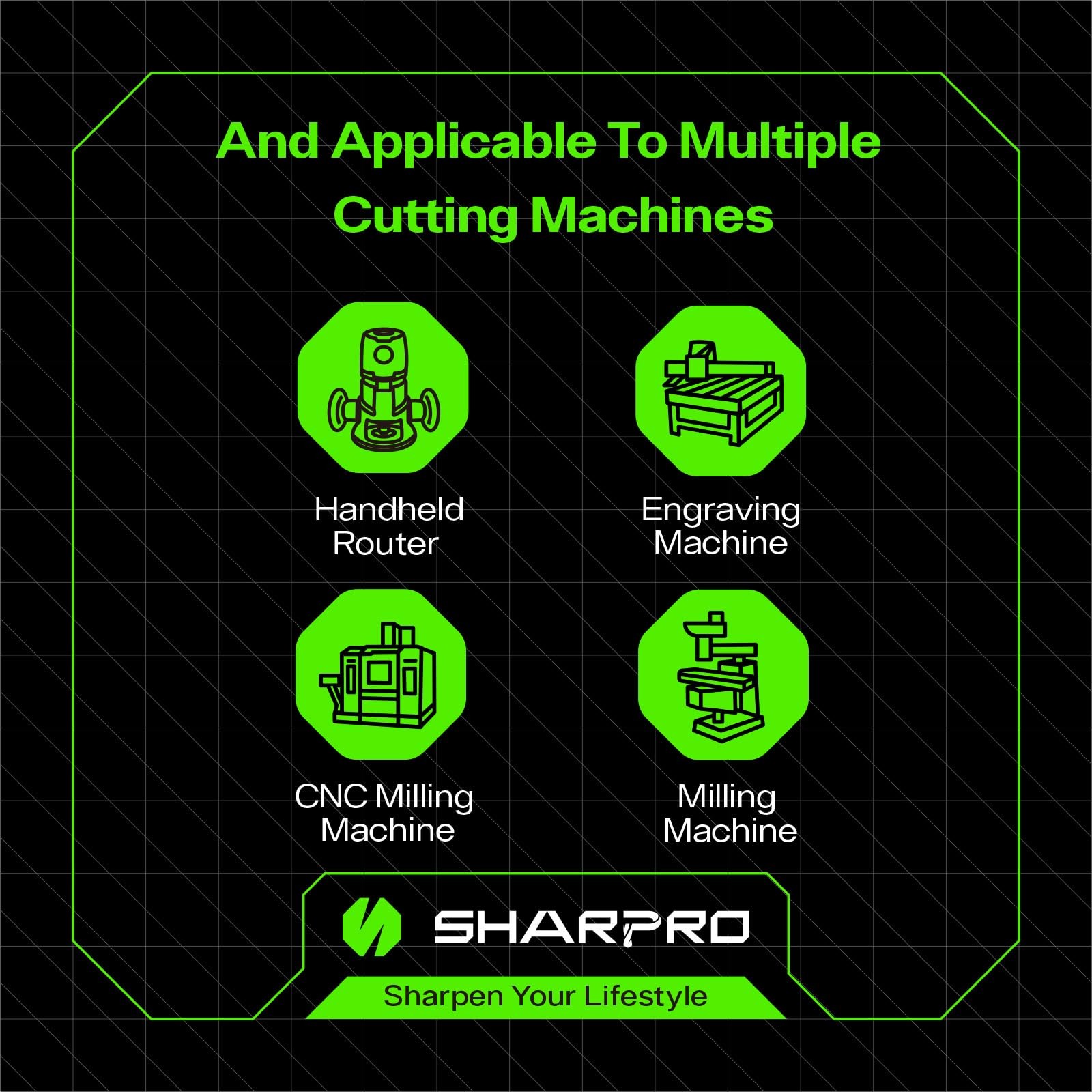 SHARPRO Compression Flush Trim Router Bit 1/4 Inch COMPRESSION CUT