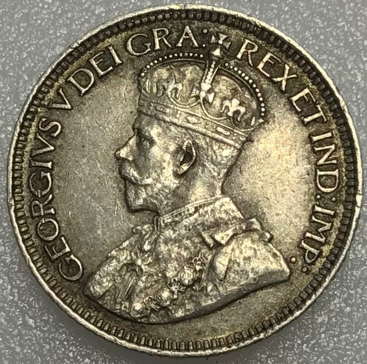 Canada 10 Cents 1918 Sterling SILVER George V Coin excellent detail #R64