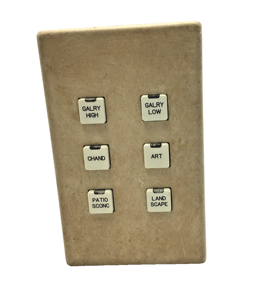 LiteTouch/Savant 6-Button Metro Keypad Dimmer (Custom painted faceplate/almond)