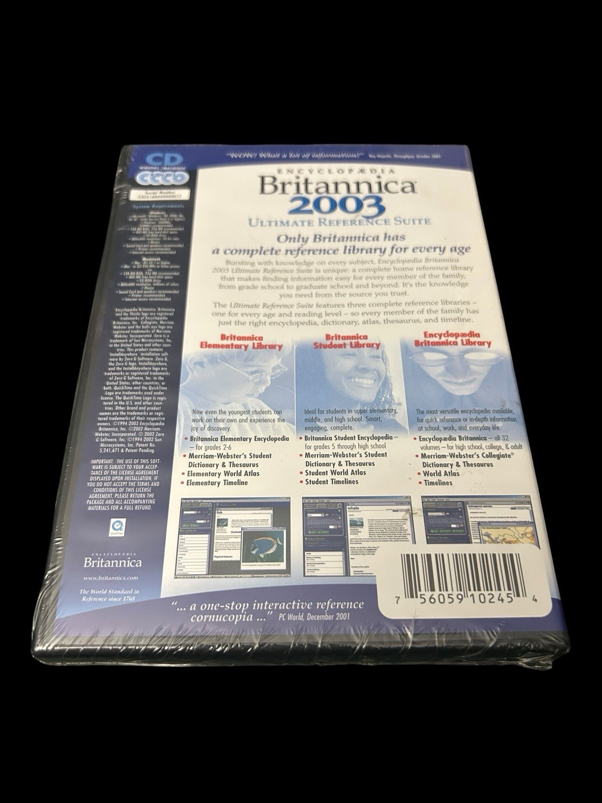 Encyclopaedia Britannica 2003 Ultimate Reference Suite 4 CD Set New Sealed