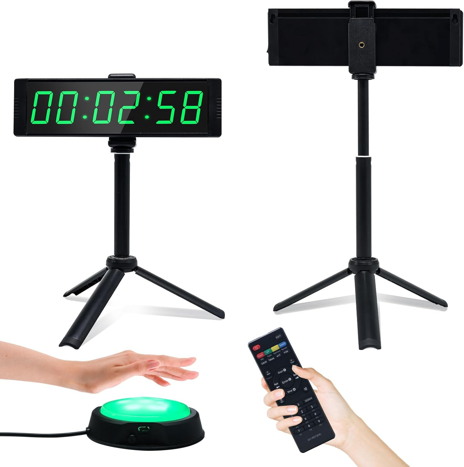 Gym Timer Clock for Home Gym, Fitness Timer with Stopwatch Button, Large Digital