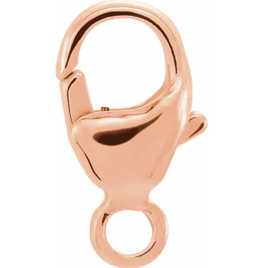 11.5mm MEDIUM 14k Solid Rose Gold Fancy Designer Lobster Chain Trigger Clasp