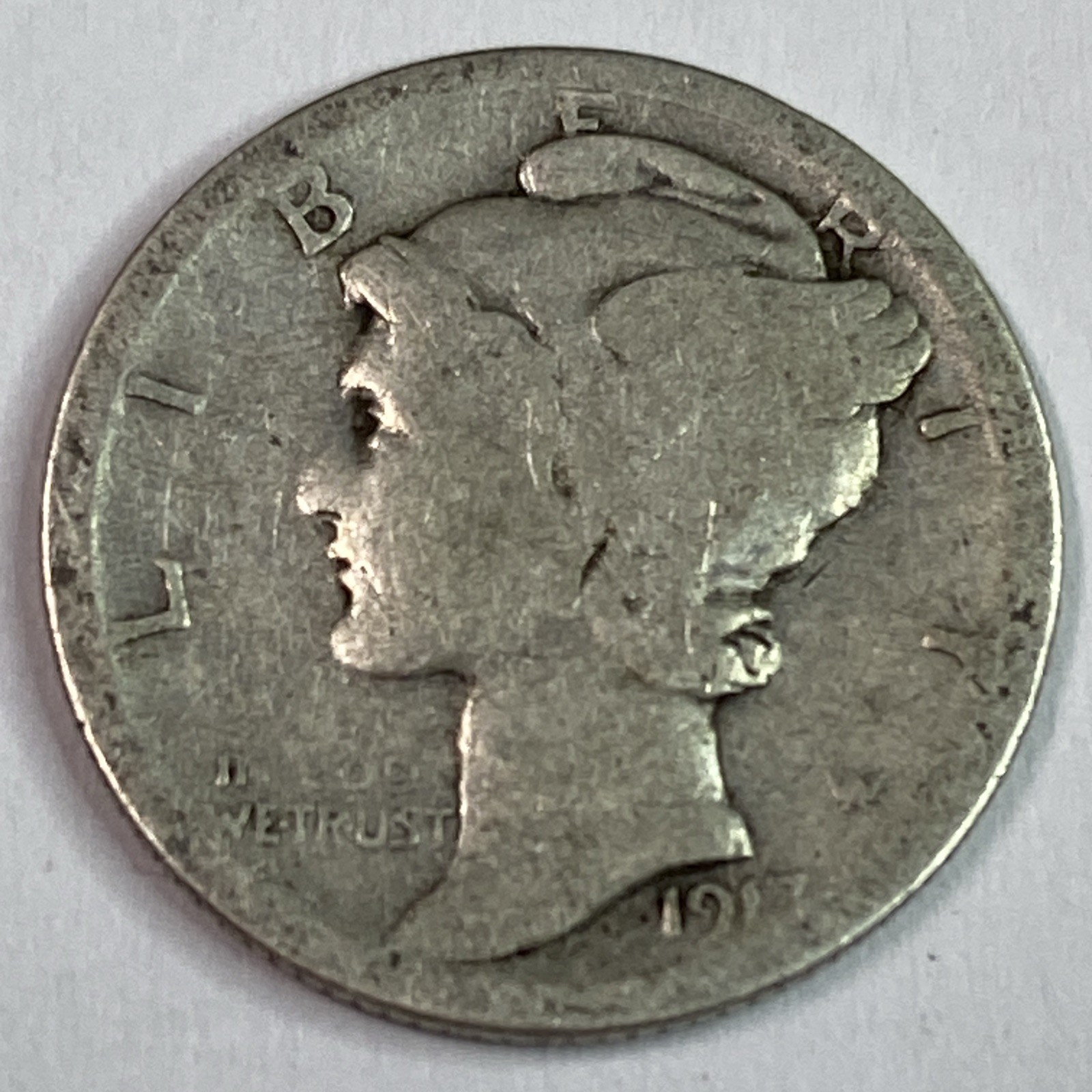 1917 S Mercury Dime 10c Better Grade Silver Coin