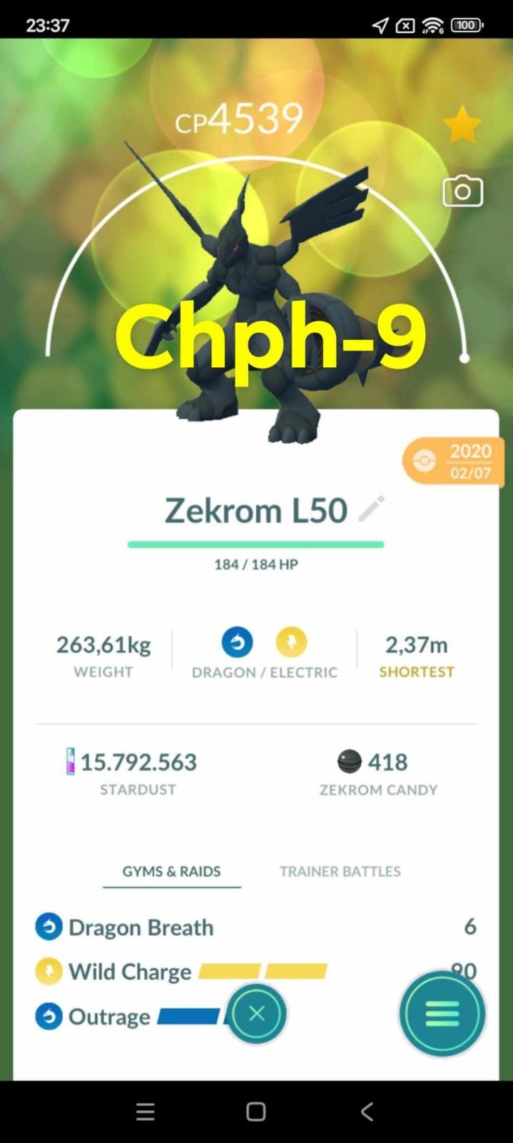 Pokemon Zekrom LV50 3moves 2020 GO -TRA'DE Lucky guaranteed- Read Description