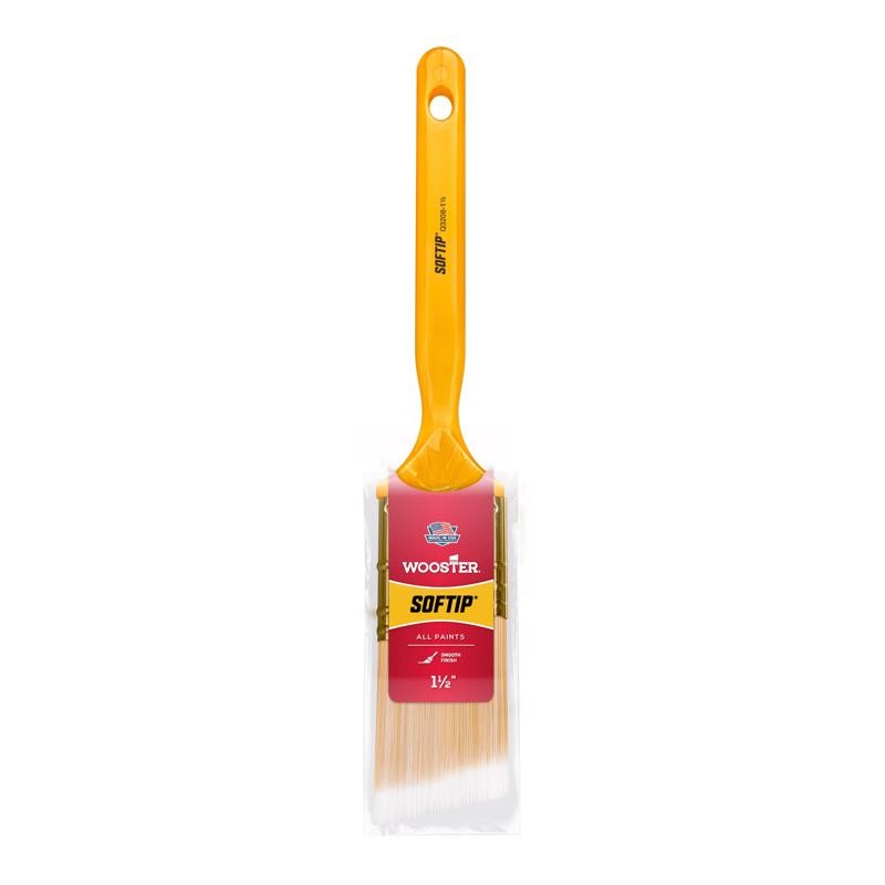 Wooster Q3208-11/2 Softip Synthetic Blend Angle Trim Paint Brush 1-1/2 W in.