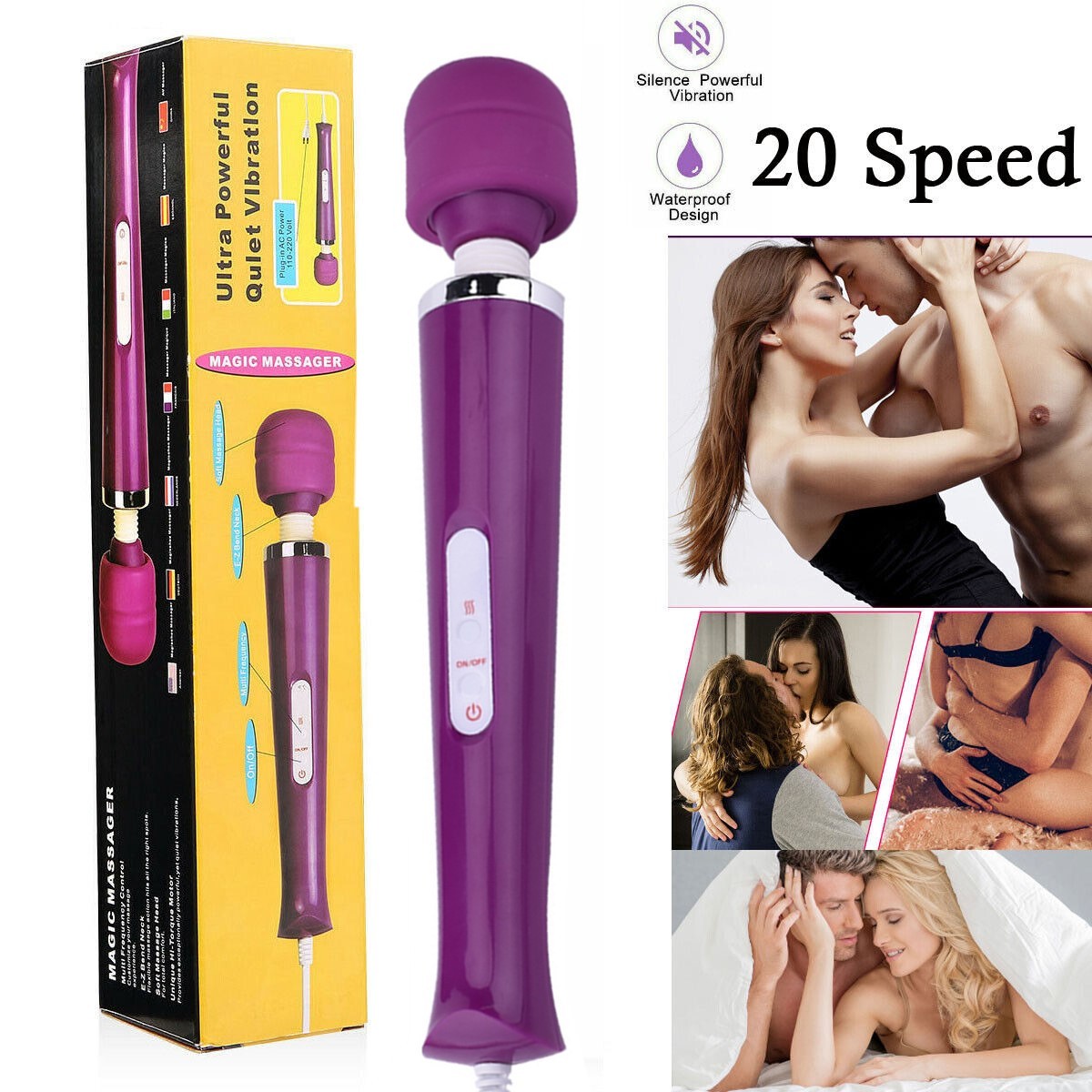 Massage Wand Deep Percussion Massager Muscle Vibration Relaxing Therapy Tissue