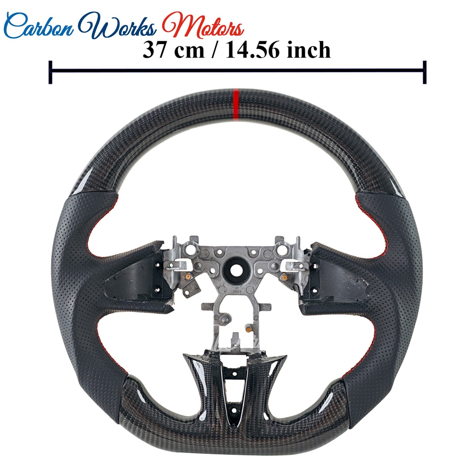 Real Carbon Fiber Steering Wheel For Infiniti Q50 2014-2017 N/Heated,Plug & Play