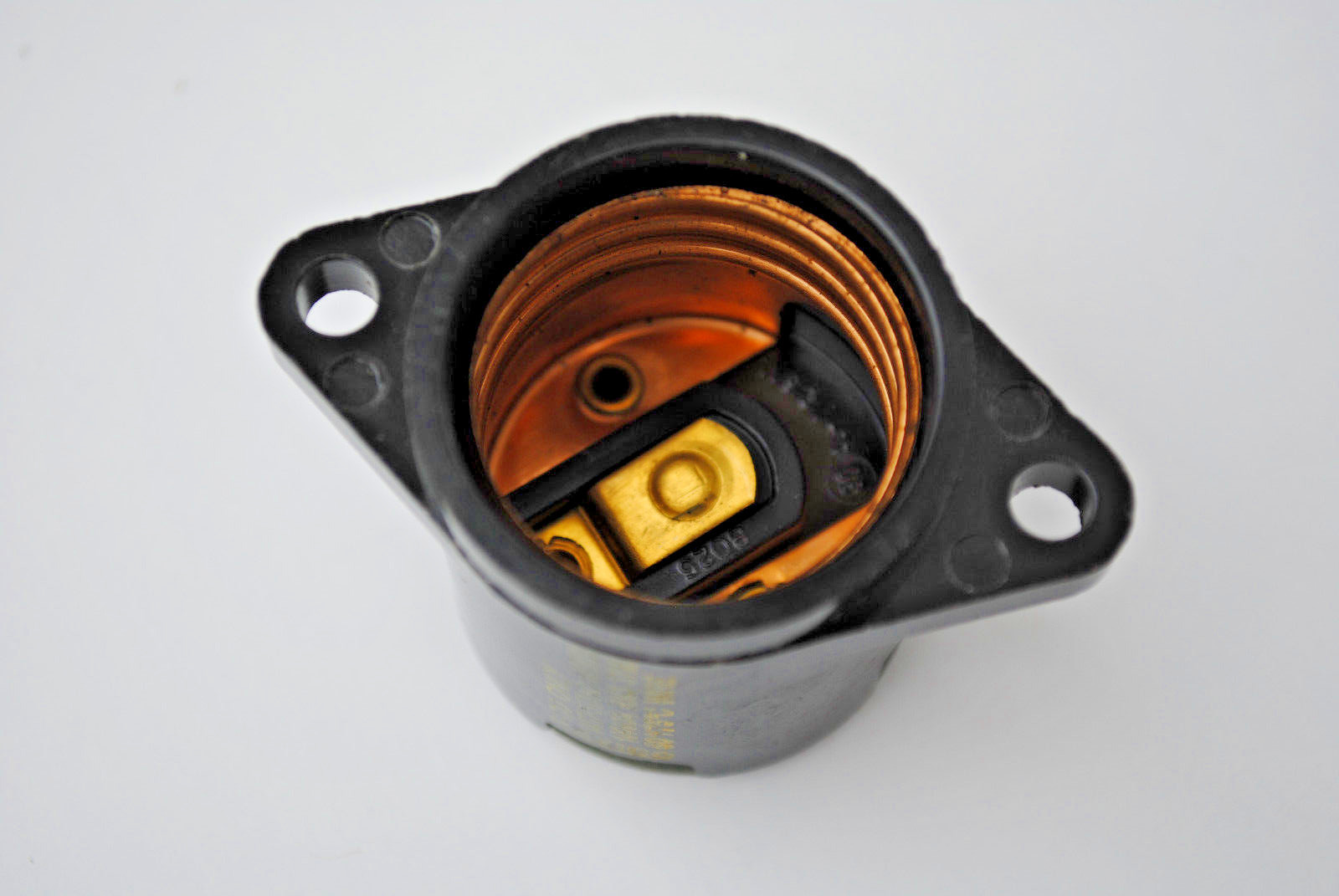 Leviton 8025 Phenolic Lampholder 125V Two Hole Flange Medium Base Keyless Brown