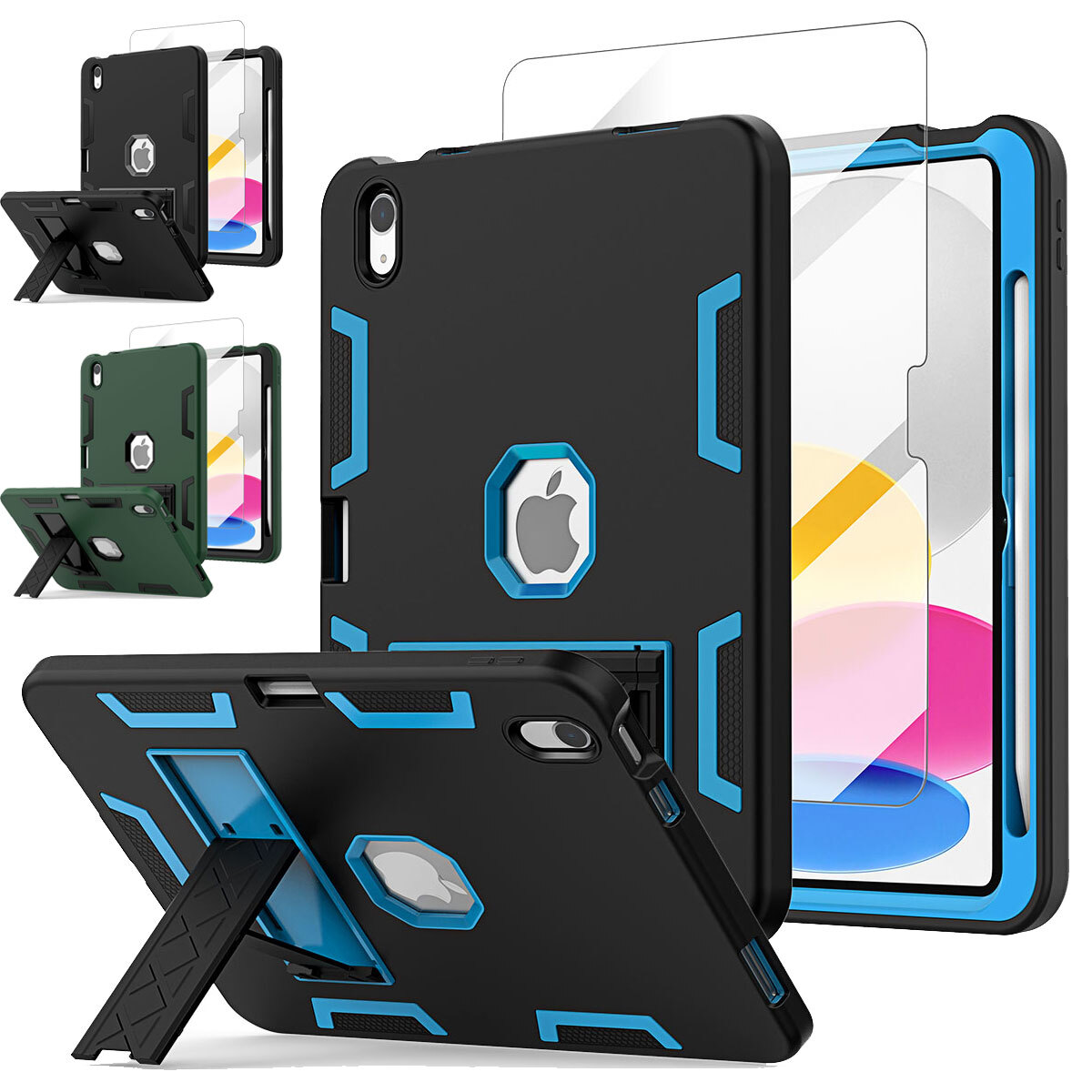 For Apple iPad 10th Gen/iPad (A16) Case Heavy Duty Shockproof Rugged Stand Cover