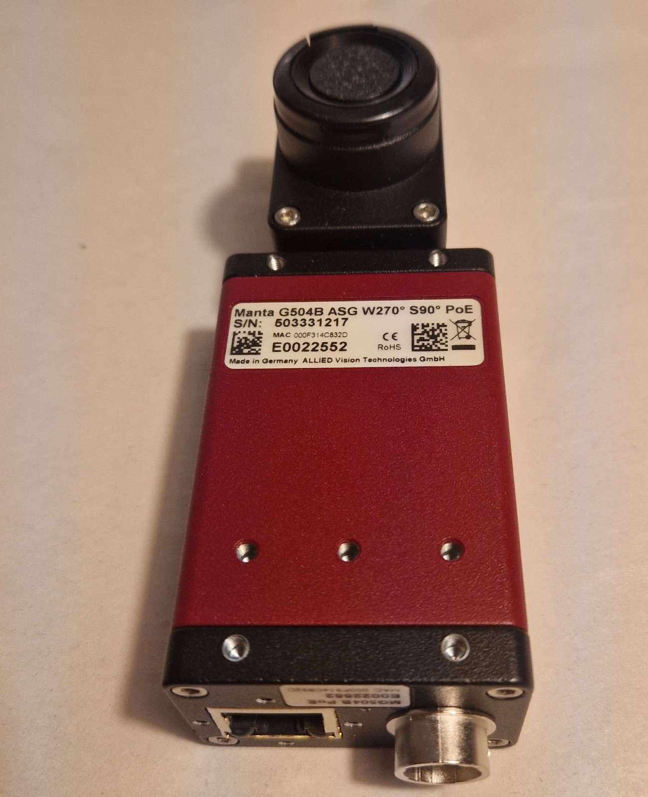 Allied Vision Manta G504B ASG W270 S90 PoE