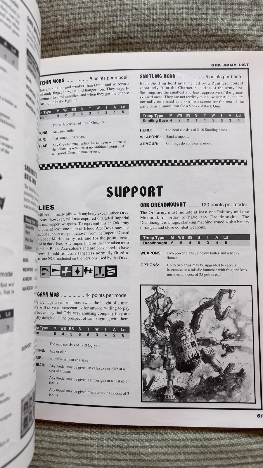 Games Workshop Warhammer 40k Orks Codex 2nd Edition 1994 lovely copy