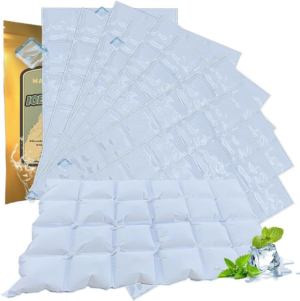 Ice Sheets for Coolers Reusable - Ice Pack Sheets - Ice Mat with Flexible 96 Ice