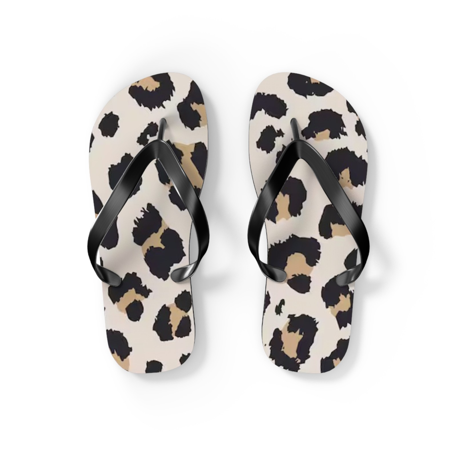 Cheetah Print Tan Beach Sandals, Slides for Summer, Flip Flops, Water Resistant