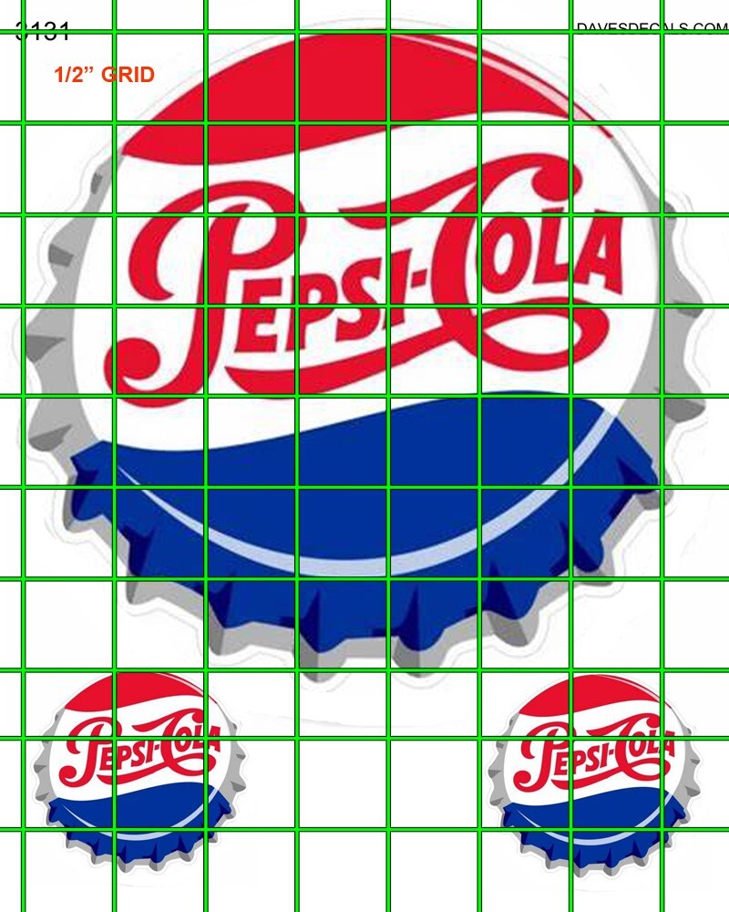 3131 DAVE'S DECALS HO & O SCALE XLG WALL DECAL VINTAGE MODERN COLA 4"X5"