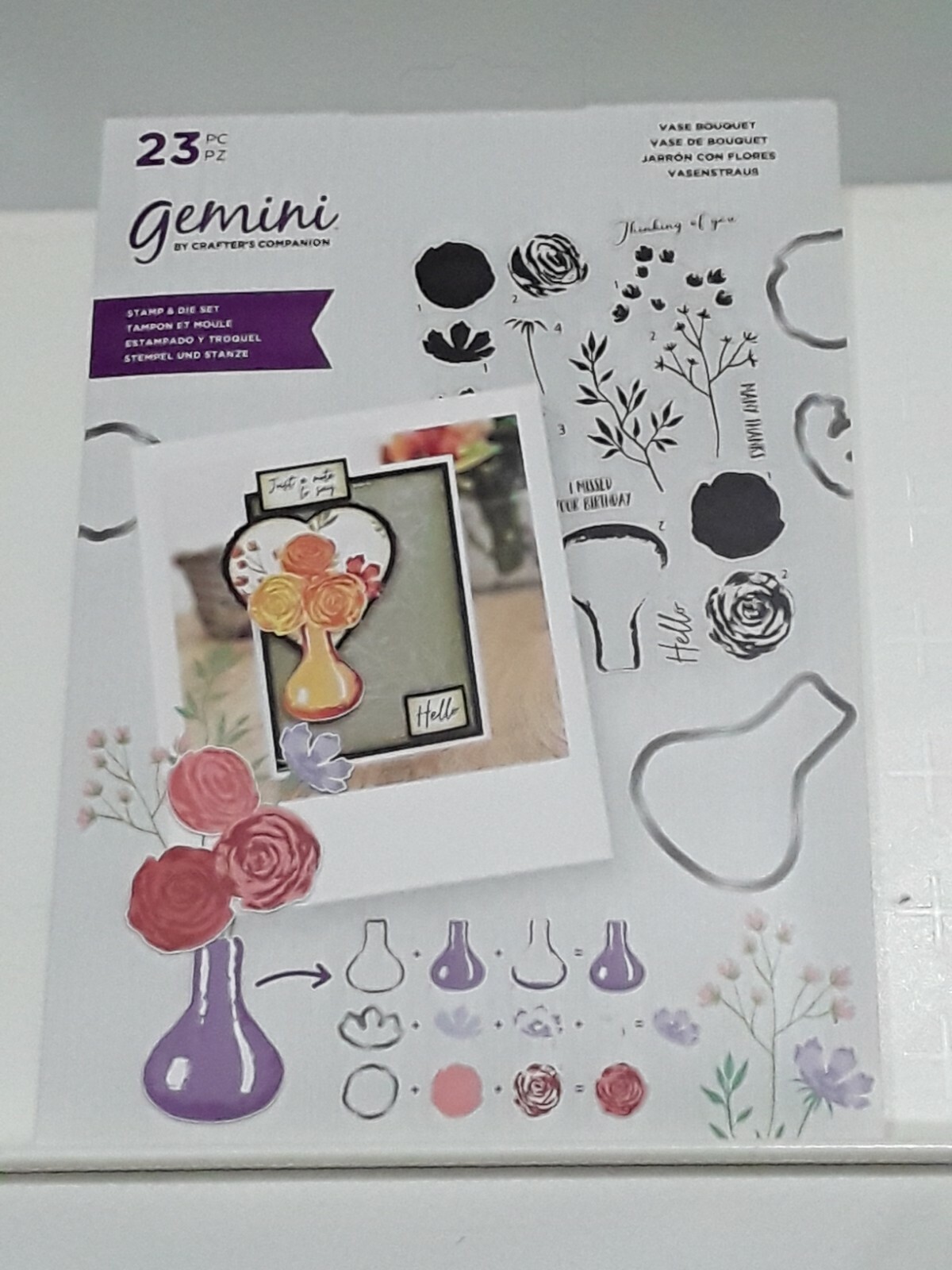 NEW Gemini Stamp And Die Set Vase Bouquet layering stamps for flowers & vase