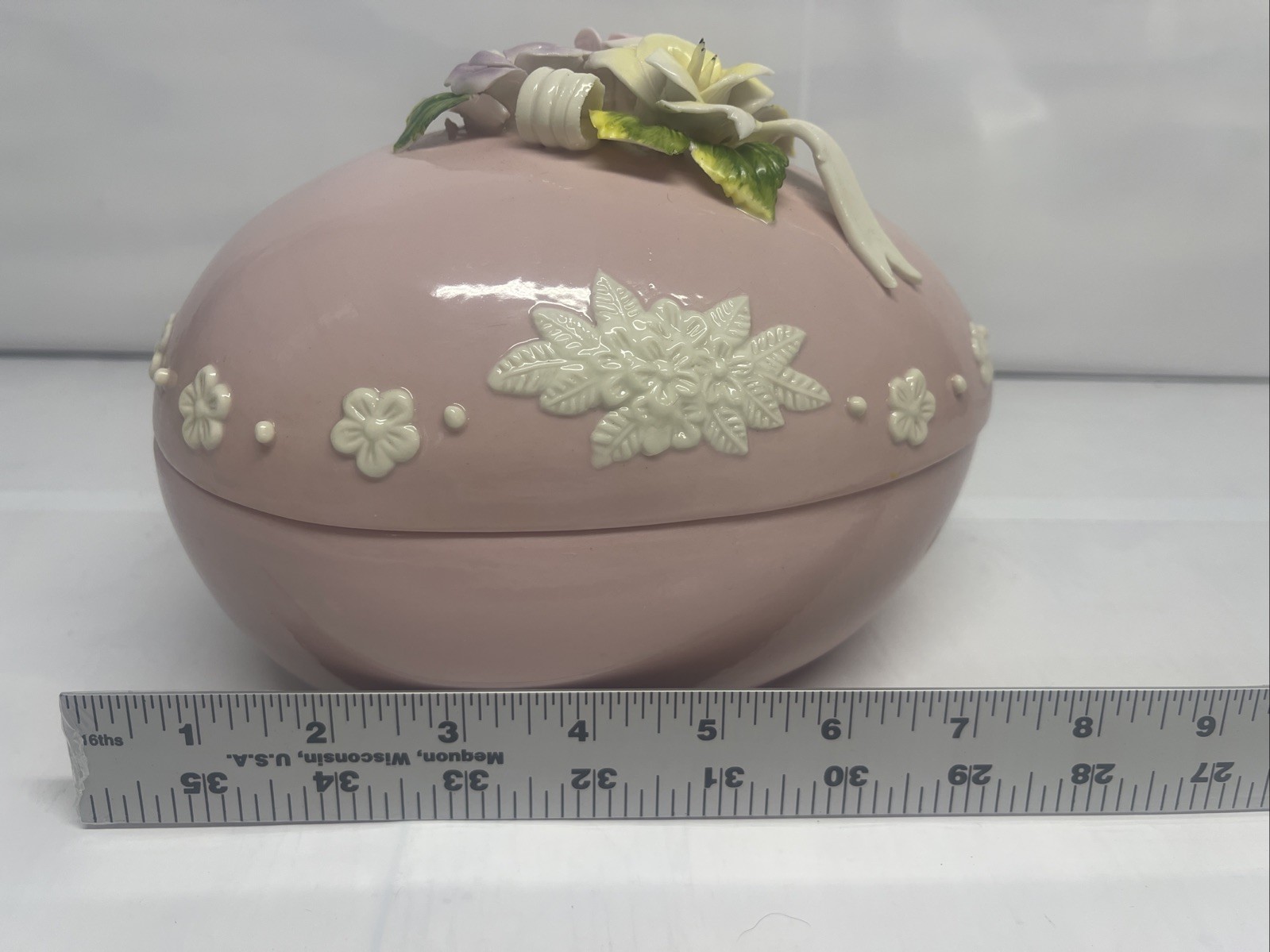porcelain Easter egg trinket box