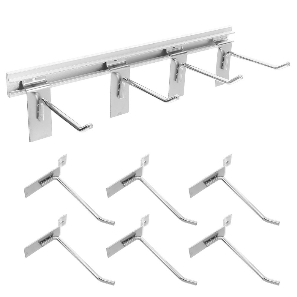 1 Set Durable Metal Pegboard Hooks Silver for Wall Mounted Storage Rack Decor