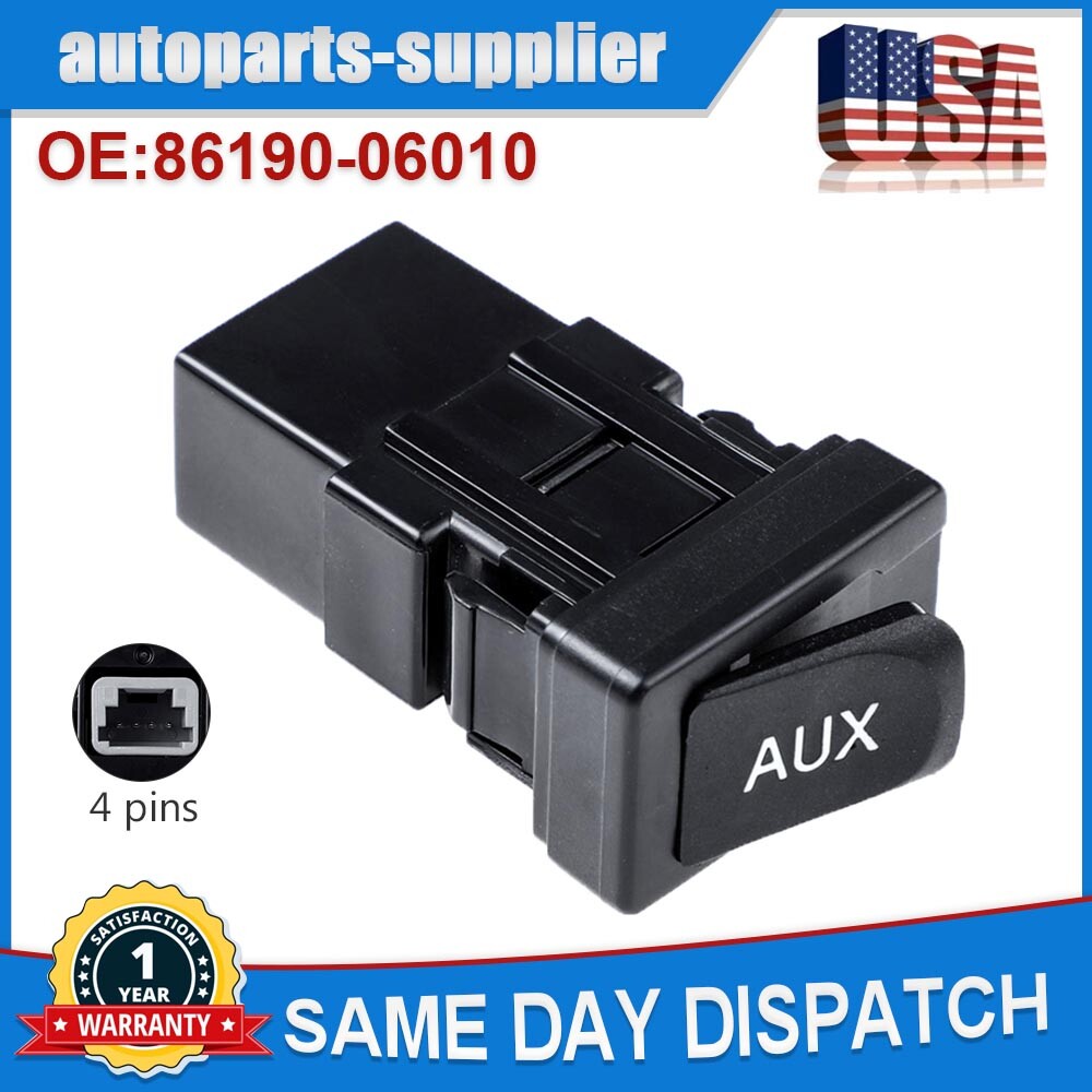 Aux Port Auxiliary Stereo Adaptor Input Jack for Toyota 86190-02010 86190-06010