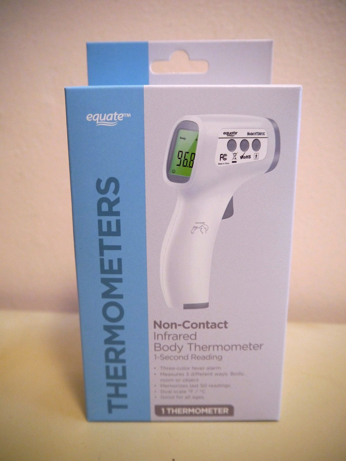 NEW Equate Infrared Thermometer, non contact 1 min reading