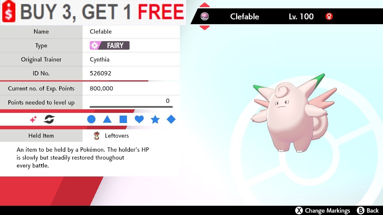 ✨Shiny Clefable✨ 6IV HA Pokemon Sword and Shield 🚀Fast Delivery🚀