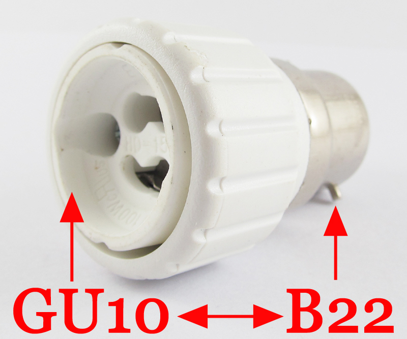 50x B22 Male to GU10 Female Socket Base LED Halogen CFL Light Bulb Lamp Adapter