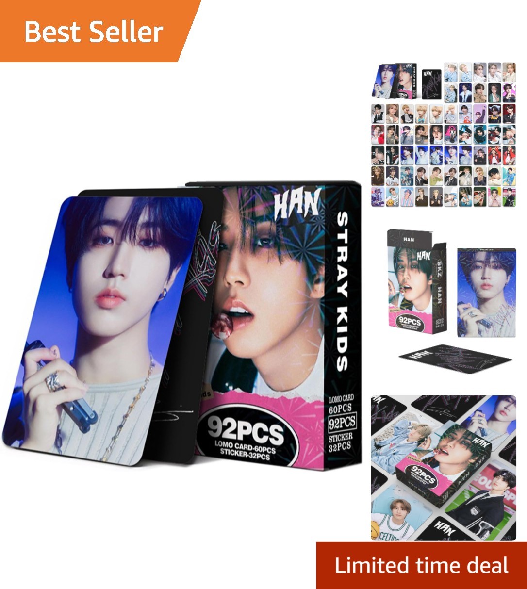 Deluxe Stray Kids KPOP Photo Card Set – 60 Cards & 32 Stickers for Collectors