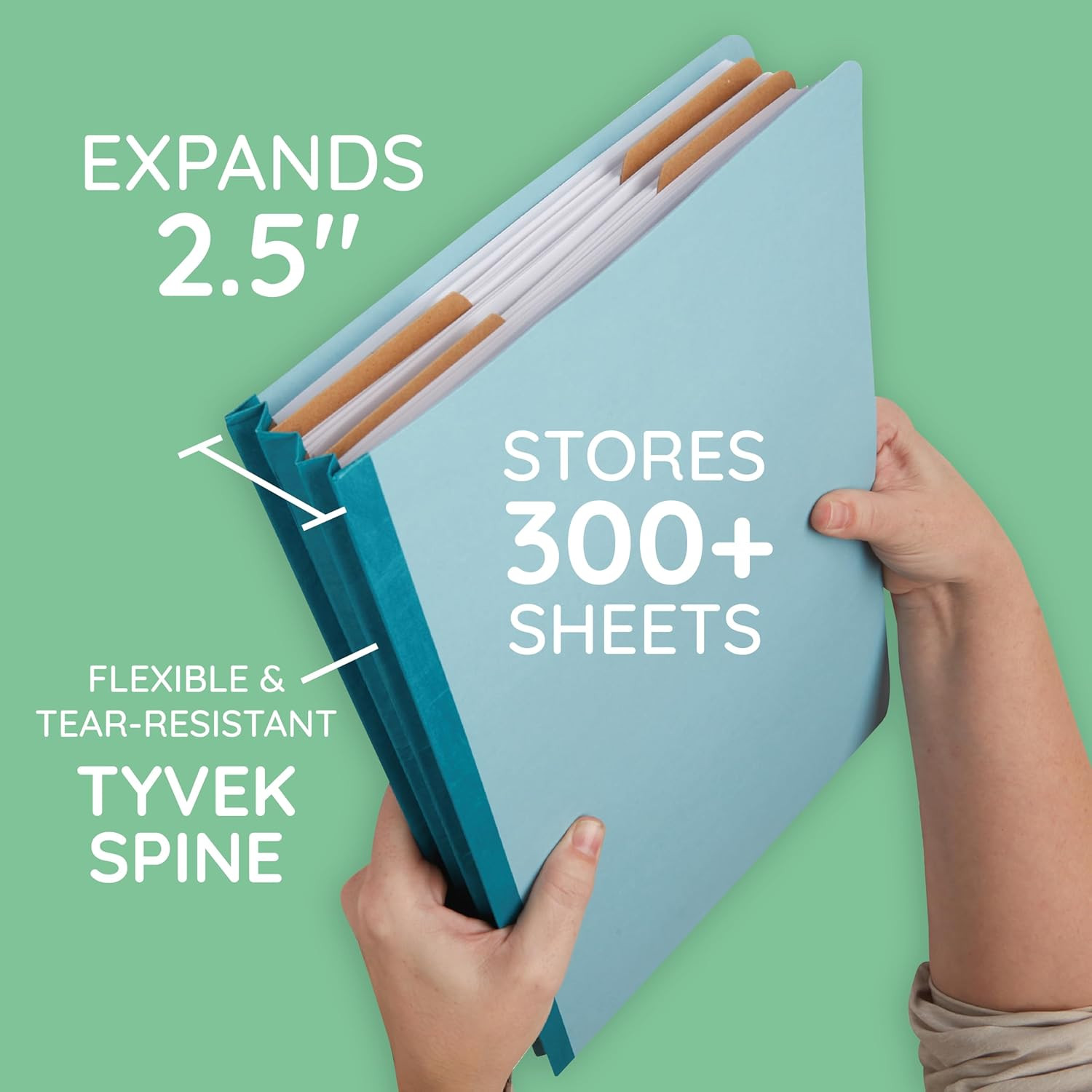 Light Blue Legal Size Classification Folders with Dividers - 30 Pack