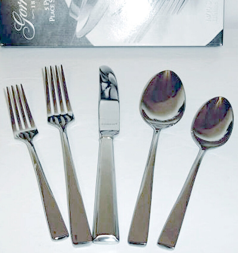 Gorham Andante Stainless 5 PC Place Setting 18/10 Flatware 1st Quality Shiny New