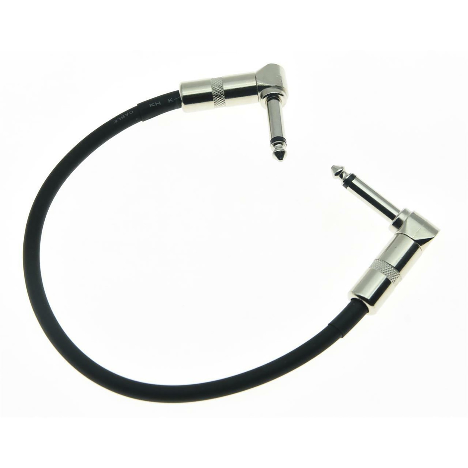 Instrument Patch Cable 1/4" Silver Right-angle Plug Black PVC Jacket Silver
