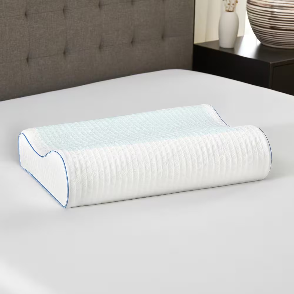 Cooling Gel Overlay Contour Memory Foam Standard Bed Pillow