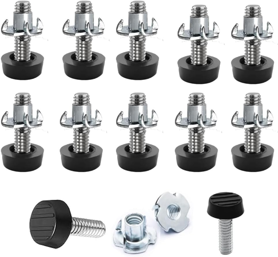M8 Thread Furniture Feet Levelers - 20 Pack Adjustable Leveling M8, Black