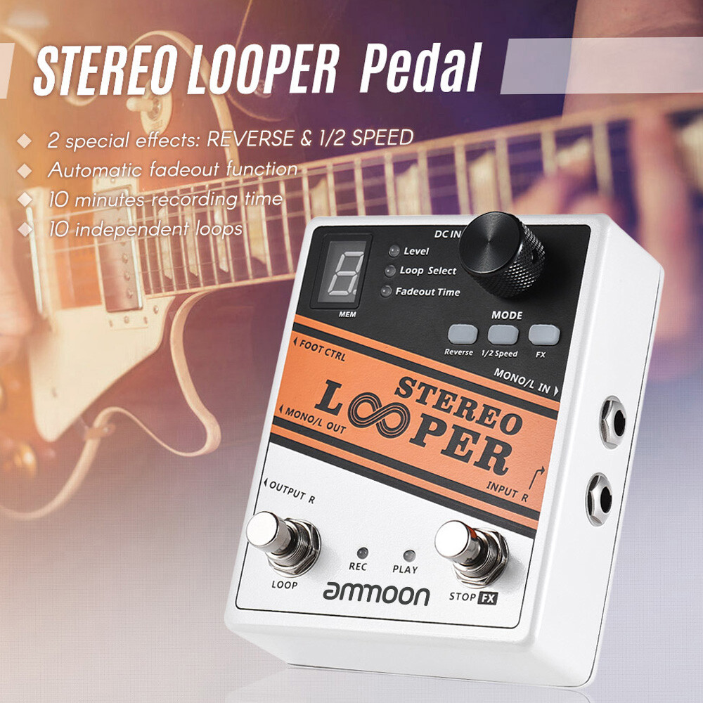 Stereo Looper Loop Record Guitar Effect Pedal for Practice Live Performance V7S6