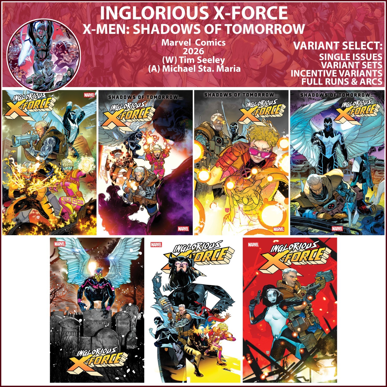 Inglorious X-Force (2026) #1 2 3 4 5 6 7 Marvel Comics X-Men COVER SELECT