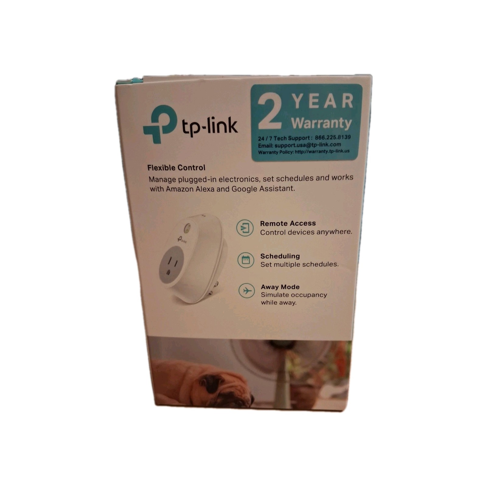 TP-LINK HS100 Smart Wi-Fi Plug, Alexa/Google Assistant, Remote Access, White