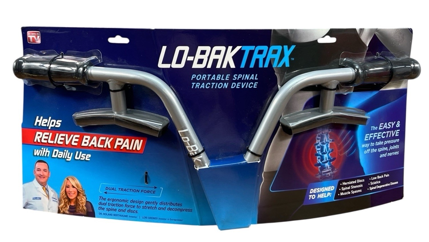 LO-BAK TRAX Portable Spinal Traction Low Back Pain Stretcher AS SEEN ON TV - NEW