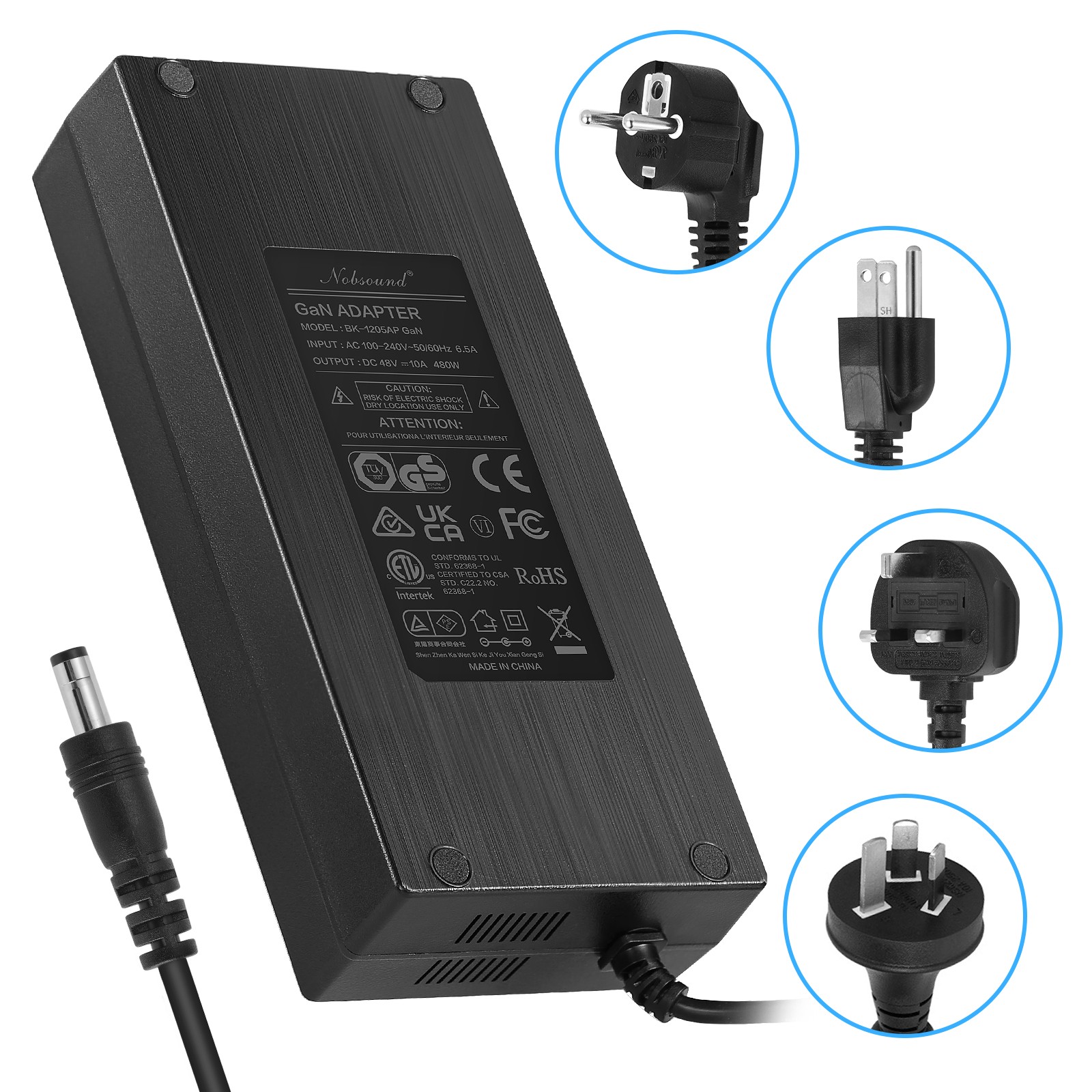 Douk Audio GaN 480W DC 48V10A Power Supply Adapter for Amplifier/Speaker/Monitor