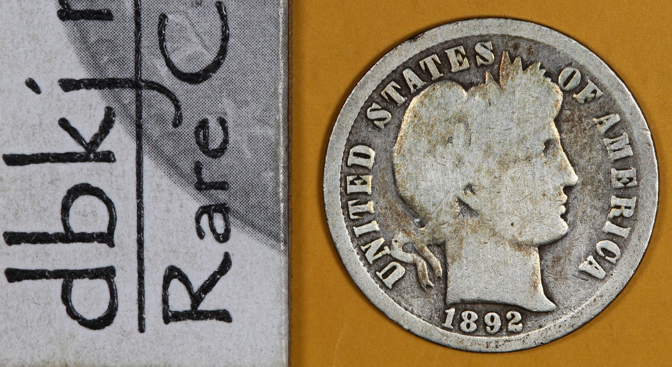 1892 O - Liberty Head "Barber" Silver Dime 10¢ - G Good dbkjB