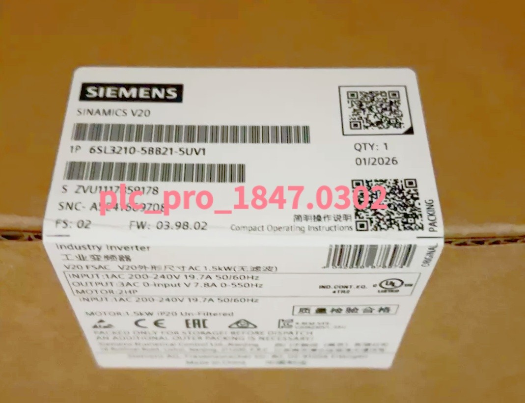 1PCS Brand New Siemens 6SL3210-5BB21-5UV1 6SL3 210-5BB21-5UV1  Fast delivery