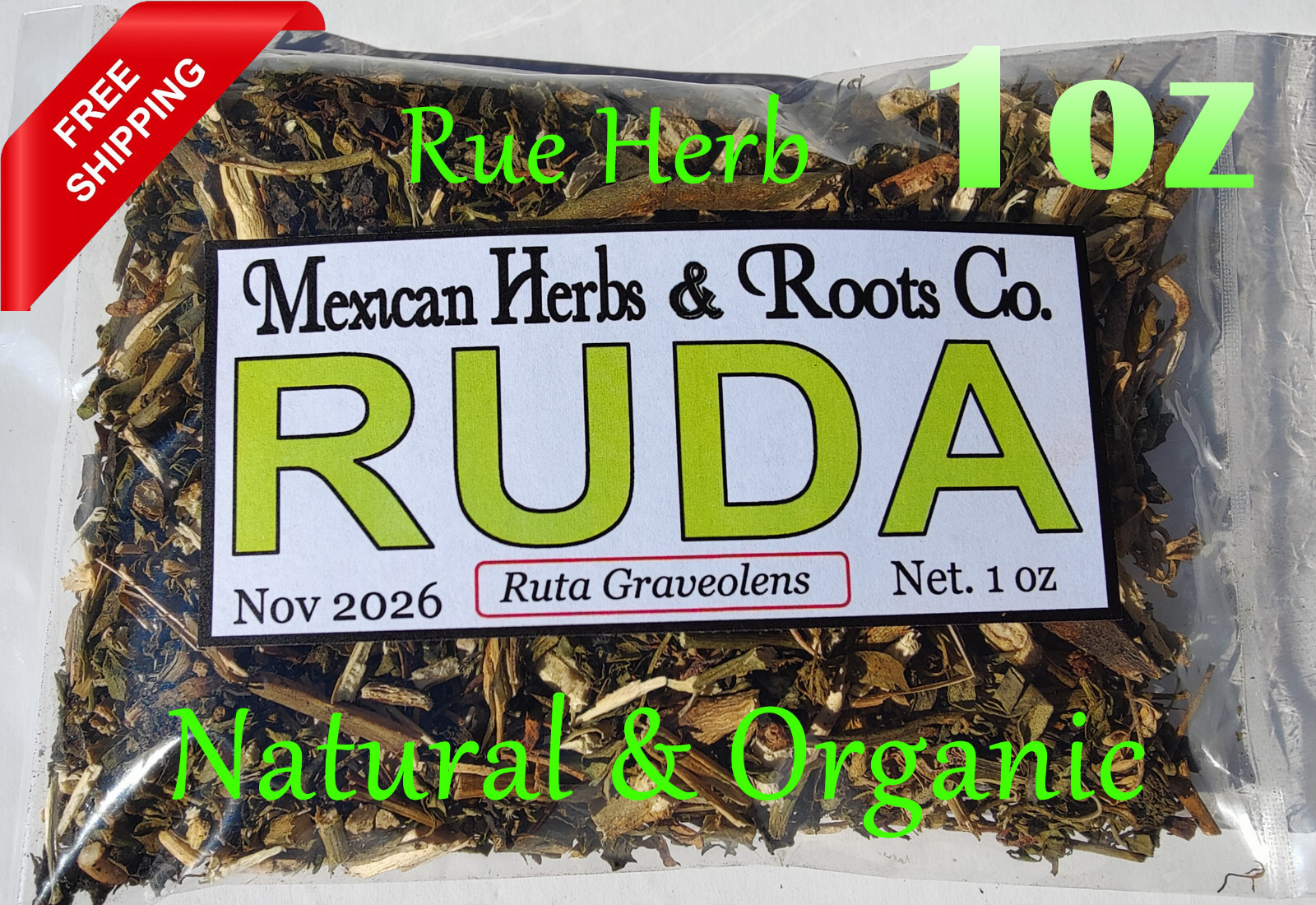 Ruda Hierba/Te, Rue Herb, Natural organic ruta graveolens 1oz Hierbas Mexicanas