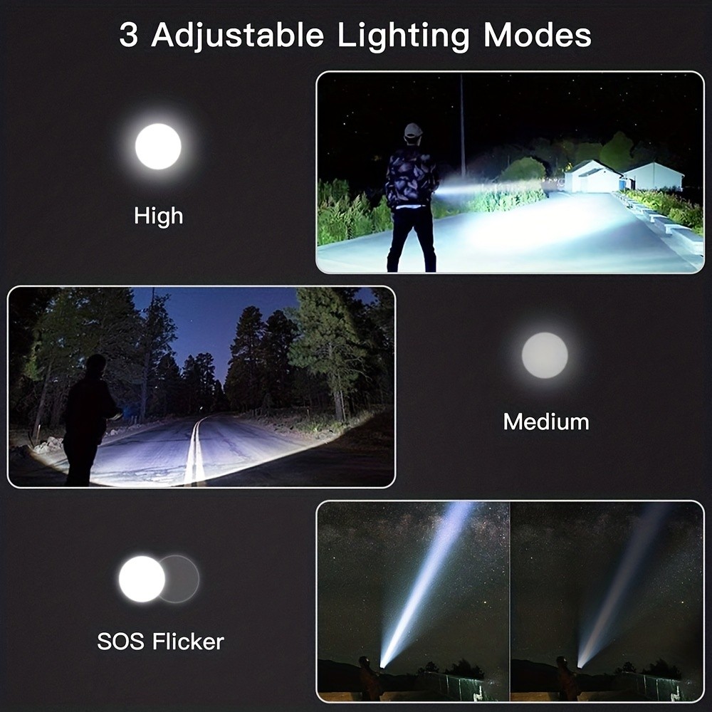 99000000LM Powerful LED Tactical Super Bright Flashlight Rechargeable Work Light