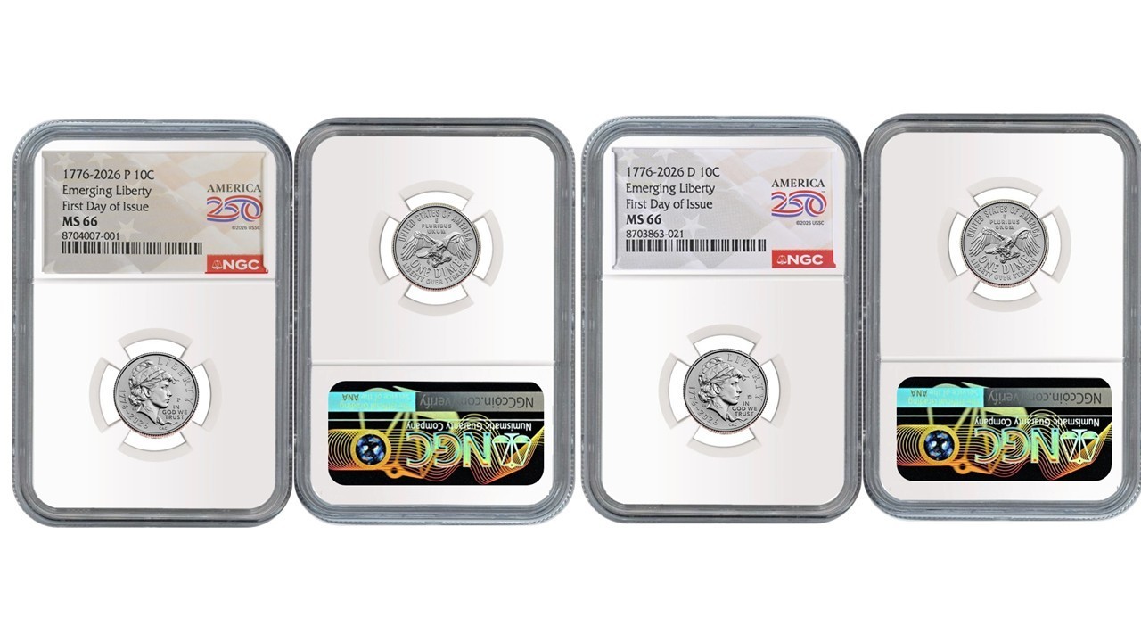2026 D/P Emerging Liberty10C Two Coin Set NGC MS66 First Day Issue #2830